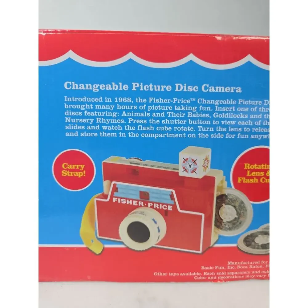 Fisher-Price Changeable Picture Disc Camera 3 Bonus Discs Full Color Image Retro